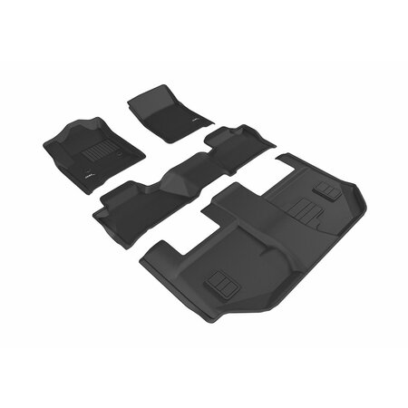 3D MATS USA Custom Fit, Raised Edge, Black, Thermoplastic Rubber Of Carbon Fiber Texture L1CH07501509